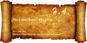 Heidecker Anita névjegykártya