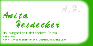 anita heidecker business card